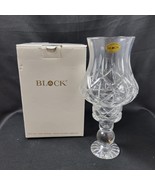 Block Crystal Olympic Footed 2 pc Hurricane Lamp Candleholder Hand Cut 1... - £31.15 GBP