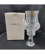 Block Crystal Olympic Footed 2 pc Hurricane Lamp Candleholder Hand Cut 1... - $54.14 CAD