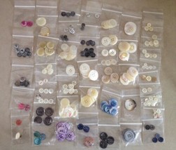 HUGE Vintage Mixed Lot Genuine Natural Mother of Pearl Two Four Hole But... - $59.99
