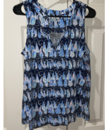 Lilly Pulitzer Dev Knit Top Low Tide Navy Sails &amp; Stripes Women’s Size M... - $78.21
