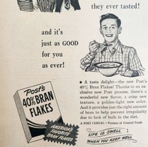 1947 Post Bran Flakes Breakfast Cereal Advertisement What A Surprise DWNN17 - $19.99
