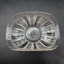 Vintage Anchor Hocking Indiana Glass Mid Century Curved Glass Basket-Type Dish - £14.38 GBP