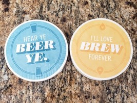 CRATE &amp; BARREL Set/12 Beer Coasters New Sealed Fun ere Ye Beer Ye, I Lov... - $184.88 MXN
