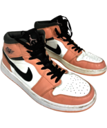 Nike Air Jordan 1 Mid Pink Quartz 555112-1012 men&#39;s size 8.5 EU42 Sneake... - $86.34 CAD