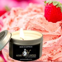 Strawberry Buttercream Eco Soy Wax Scented Tin Candles, Vegan, Hand Poured - £11.99 GBP+