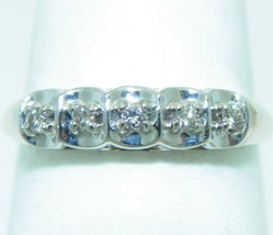 1/10 ct Diamond Band Ring REAL Solid 14 k Gold 2.5 g Size 7 - £311.60 GBP