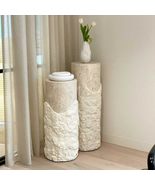 interoknack Designer Stone Texture Cylindrical Plant Stand Set, Wabi-Sab... - $33,069.06 MXN