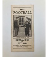 November 29 1941 Football Central High vs City High Official Program - £14.91 GBP