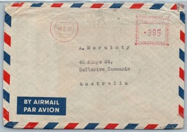 1957 Czechoslovakia Air Mail Cover - Prague To Bellerive, Australia, Meter Fl - £2.37 GBP