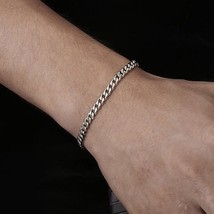 New Trendy Figaro Chain Men Bracelet Simple Punk Stainless Steel Chain Bracelet  - £12.66 GBP