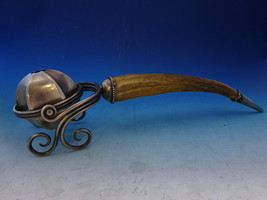 Antique Cigar Lighter Gimbal Design Sterling Silver and Antler Large 10&quot; (#4616) - £388.85 GBP