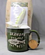Eccolo Grandpa Coffee Mug Pen and Paper Set Fisherman Reel Fish Pen Graphic - $13.41