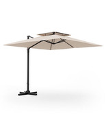 9.5 Feet Cantilever Patio Umbrella with 360?° Rotation and Double Top-Be... - €185,93 EUR