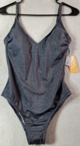 Kona Sol Swimsuit With Bra Womens Size Small Gray Sleeveless V Neck Casual - £13.75 GBP
