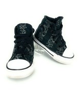 Toddler Boy&#39;s Converse All Star Black And Gray Skull High Top Shoes Size 4 - £19.59 GBP