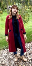 RETRO Ultra Suede Color Block Coat Dress Nat Kaplan 1970s Mod Sz S/M Blu... - $128.30
