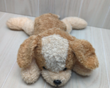 Anico floppy plush beanbag puppy dog cream brown tan beige lying down la... - $19.79