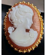 Lovely Vintage Cameo Pendant Brooch Pin - $265.65 MXN