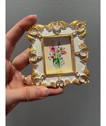 Framed Original Hand painted Miniature watercolor painting of a Flower B... - $33.66