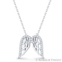 Guardian Angel St Michael Wings CZ Crystal .925 Sterling Silver Necklace Pendant - £24.99 GBP