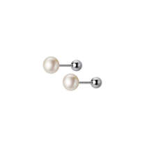 Anyco Earrings Fashion Sterling Silver Natural Pearl Spiral Bead Stud for Women  - £17.52 GBP