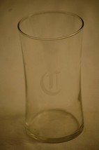 Vintage Water Ice Tea Drinking Glass Engraved Old English Typeface &quot;C&quot; Glassware - £7.76 GBP