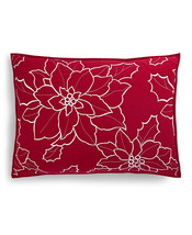 Martha Stewart Collection Poinsettia Embroidered Standard Sham - $59.99