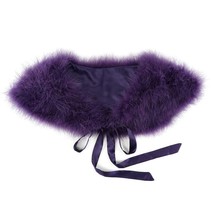NWOT Purple Maribou Feather Shawl Wrap w/ Ribbon ties - £14.20 GBP