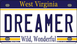 Dreamer West Virginia Novelty Mini Metal License Plate Tag - £11.98 GBP