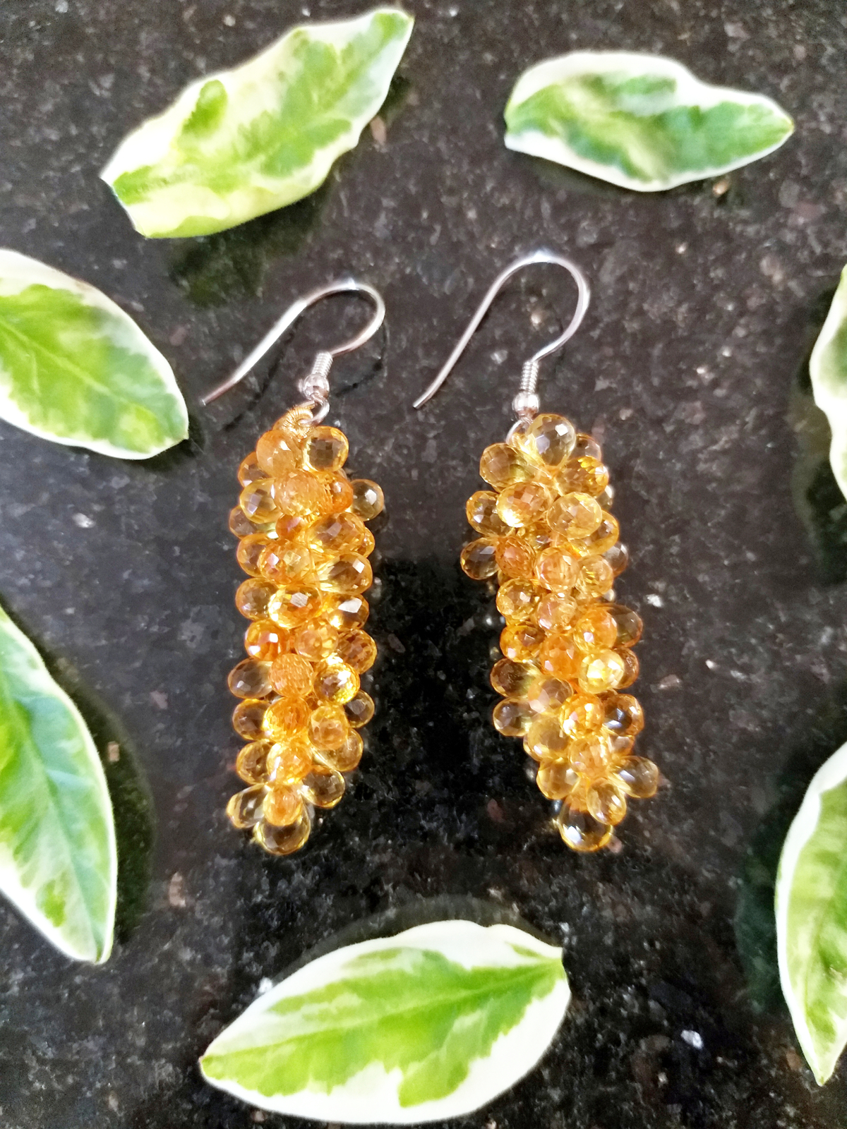 Primary image for Natural Citrine Drops Gemstones Earrings, November Birthstone Jewelry 