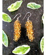 Natural Citrine Drops Gemstones Earrings, November Birthstone Jewelry  - $205.00