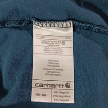 Carhartt K84 984 Original Fit Men's Green Short Sleeve Henley T-Shirt Size 4XL image 6