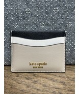 Kate Spade Madison Slim Card Holder Black White Beige Saffiano Leather W... - €25,79 EUR