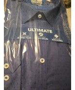 NWT Ryan Seacrest Distinction Mens Large Medium Blue Dobby Shirt - £23.75 GBP
