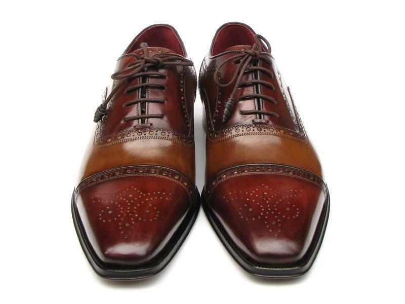 Men's Two Tone Colors Brogues Cape Toe Oxford Genuine Leather Shoes US 7-16