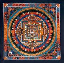 HAND-PAINTED, KALACHAKRA MANDALA, TIBETAN, THANGKA, THANKA , ORIGINAL PA... - $2,369.86 MXN