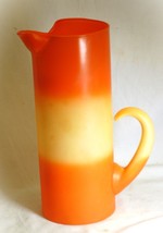Blendo West Virginia Glass Orange Yellow Tall Martini Pitcher - £54.37 GBP