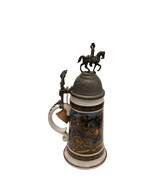 VTG House of Goebel Beer Stein Military Scene Horse Eagle Pewter Lid &amp;Li... - $2,352.09 MXN