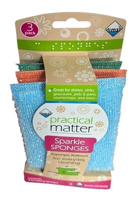 IMS Practical Matter Sparkle Sponge 2pc Blue Orange Green Kitchen Cleaner NEW Item image 2