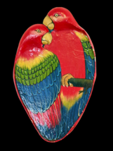 Parrot Tray Wall Plaque Paper Mache 2 Birds Hand-painted 27 Inch Thailan... - $57.76