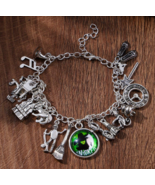WICKED Musical Bracelet ♡ Glinda &amp; Elphaba ✩ Glass Dome + Assorted Metal... - $273.21 MXN