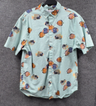 VTG Old Navy Fish Shirt Mens Large Blue Slim Fit Built in Flex Outdoors ... - $17.11