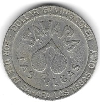 Vintage SAHARA Casino Las Vegas One Dollar $1 GAMING Slot Machine TOKEN - $182.84 MXN