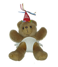 Carlton Cards My First Birthday Bear Diaper Plush Lovey 10 inch Stuffed Animal - $19.68