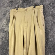 Tommy Bahama Pants Mens 34W 28L 34x28* 100% Silk Tan Relax Chino Dress Pleated - £13.75 GBP