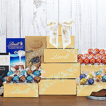 Golden Lindt: Chocolate &amp; Sweets Gift Tower - £80.69 GBP