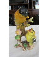 Vintage Ceramic Mama &amp; Baby Yellow Goldfinch Figurine - £14.19 GBP
