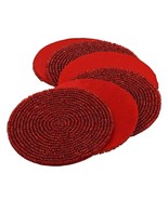 INDIAN RED GLASS BEADS PLACEMENT CIRCULAR TEA COFFEE COASTERS TABLE WARE - $27.67 CAD