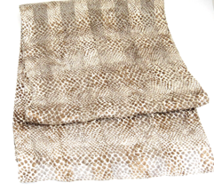 Brown and White Animal Print Silk Scarf 13&quot; x 60&quot; - £5.41 GBP