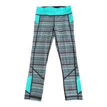 Lululemon Pants Womens 4 Blue Striped Groove Cropped Yoga Athletic Gym - $28.34